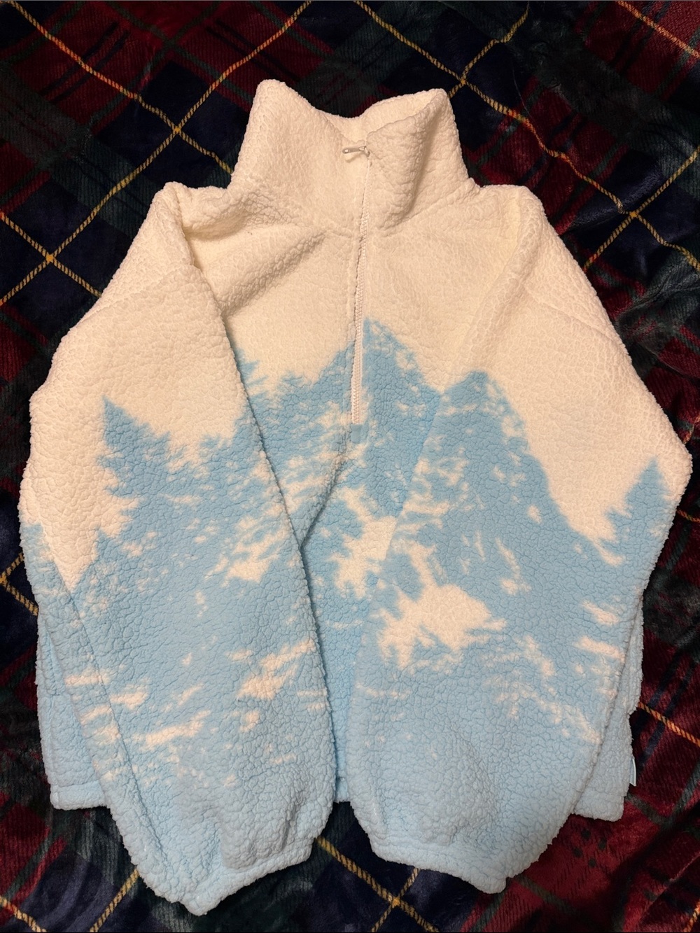 Gilly Hicks Light Blue Sherpa Half-Zip